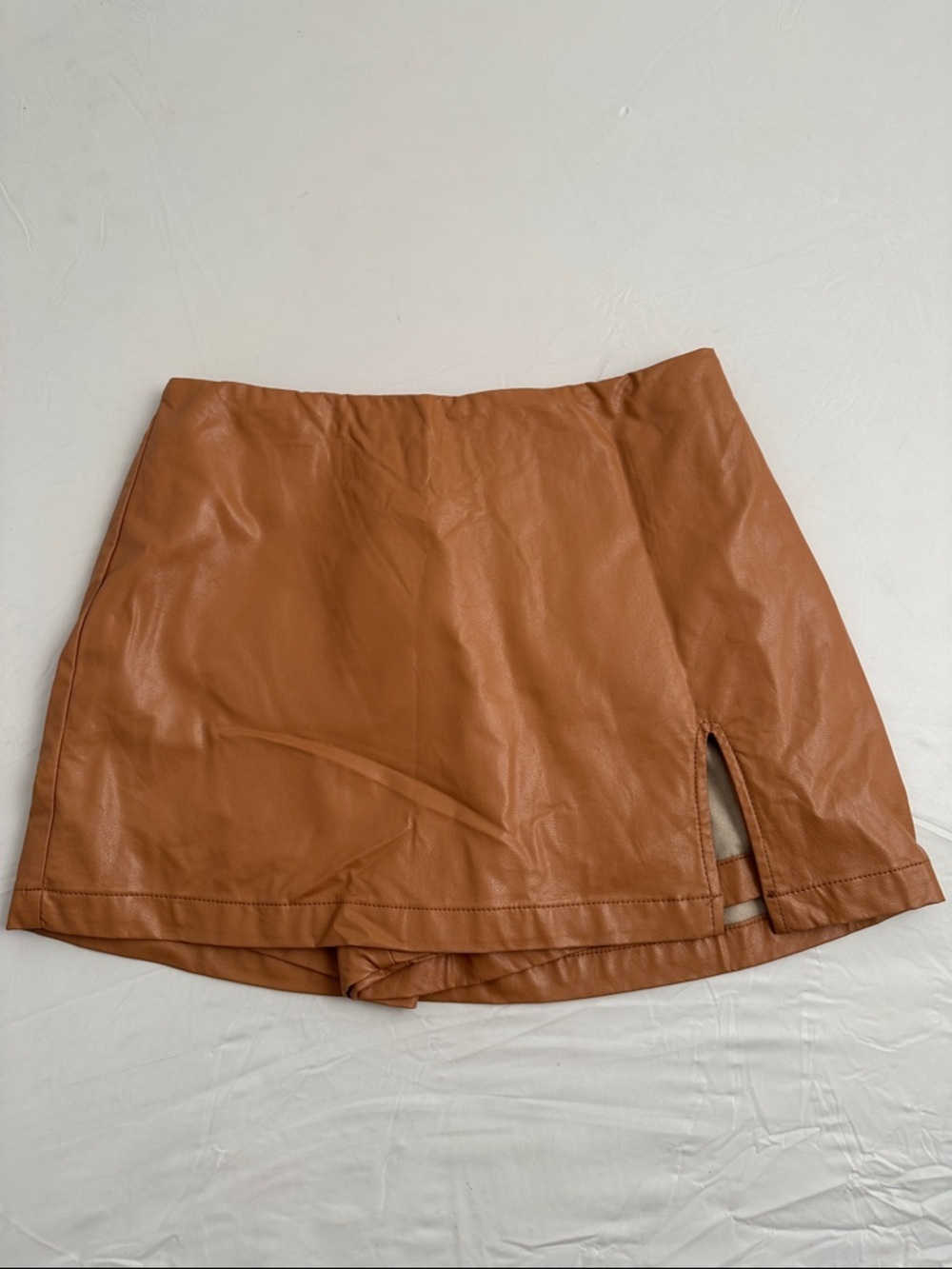 Cotton Candy LA light brown pleather skort S